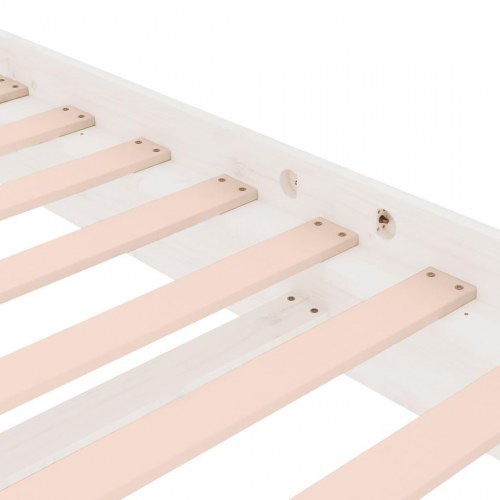 Sengeramme 90x190 cm - single i massivt fyrretræ, hvid
