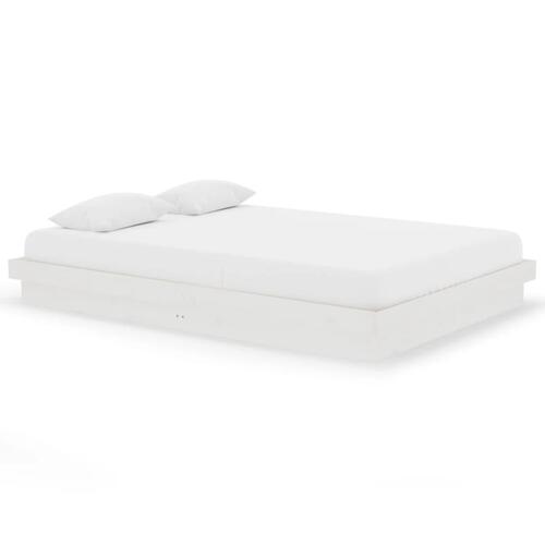 Sengeramme 140x200 cm massivt træ hvid