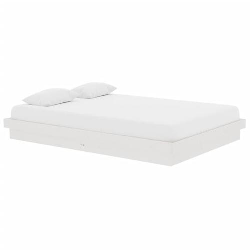 Sengeramme 140x200 cm massivt træ hvid