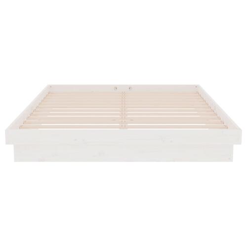 Sengeramme 140x200 cm massivt træ hvid