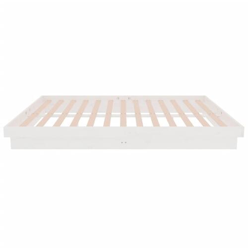 Sengeramme 140x200 cm massivt træ hvid