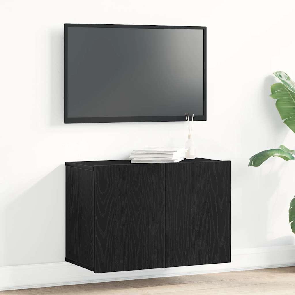 Tv-skab Sort Egetræ 60x30x41 Cm Konstrueret Træ - 1