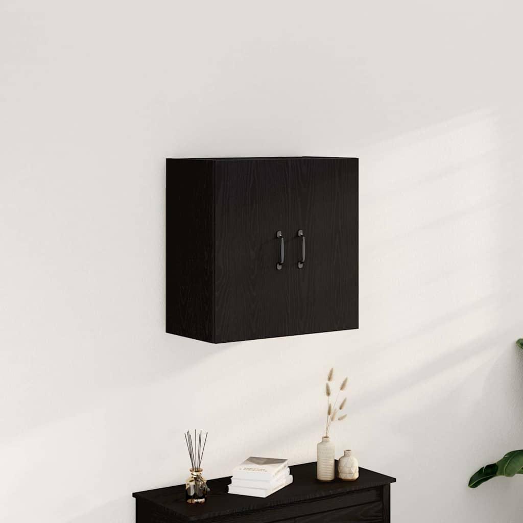 Vægskab sort egetræ 60x31x60 cm konstrueret træ