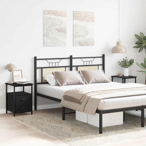 Sengeborde 2 stk. - sort eg 34×35,5×50 cm i konstrueret træ