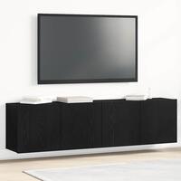 TV-skabe 2 stk. sort eg 160x30x41 cm konstrueret træ