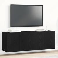 TV-skabe 2 stk. sort eg 120x30x41 cm konstrueret træ