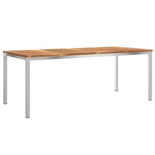 Udendørs spisebord 200x90x74.5 cm solidt træ teak