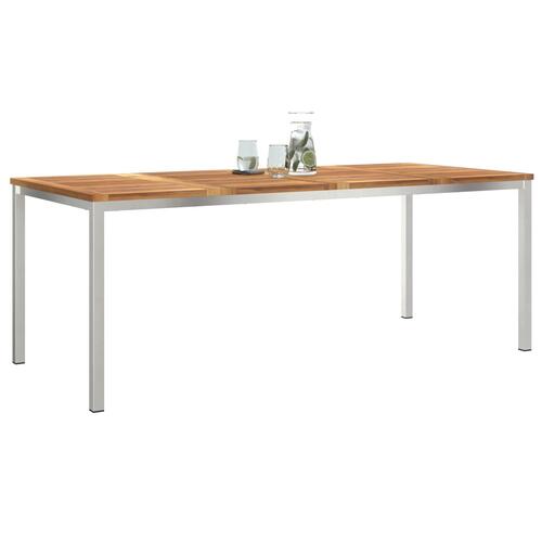 Udendørs spisebord 200x90x74.5 cm solidt træ teak