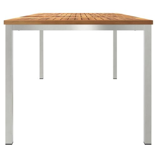 Udendørs spisebord 200x90x74.5 cm solidt træ teak
