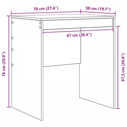 Skrivebord Hvidt Konstrueret træ 70 x 50 x 76 cm Skrivebord