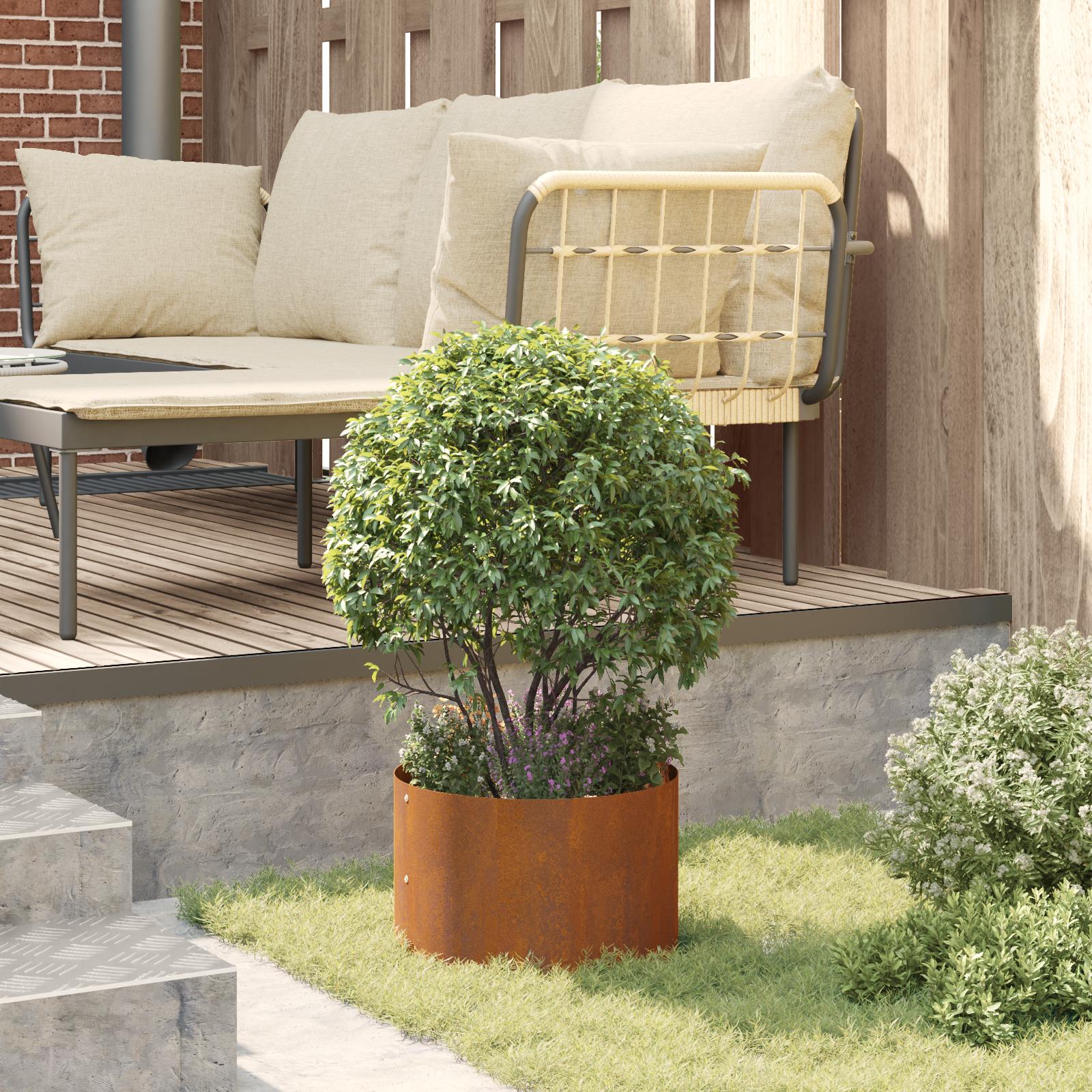 Corten Stål Pot Sæt Corten stål Medium Holdbar