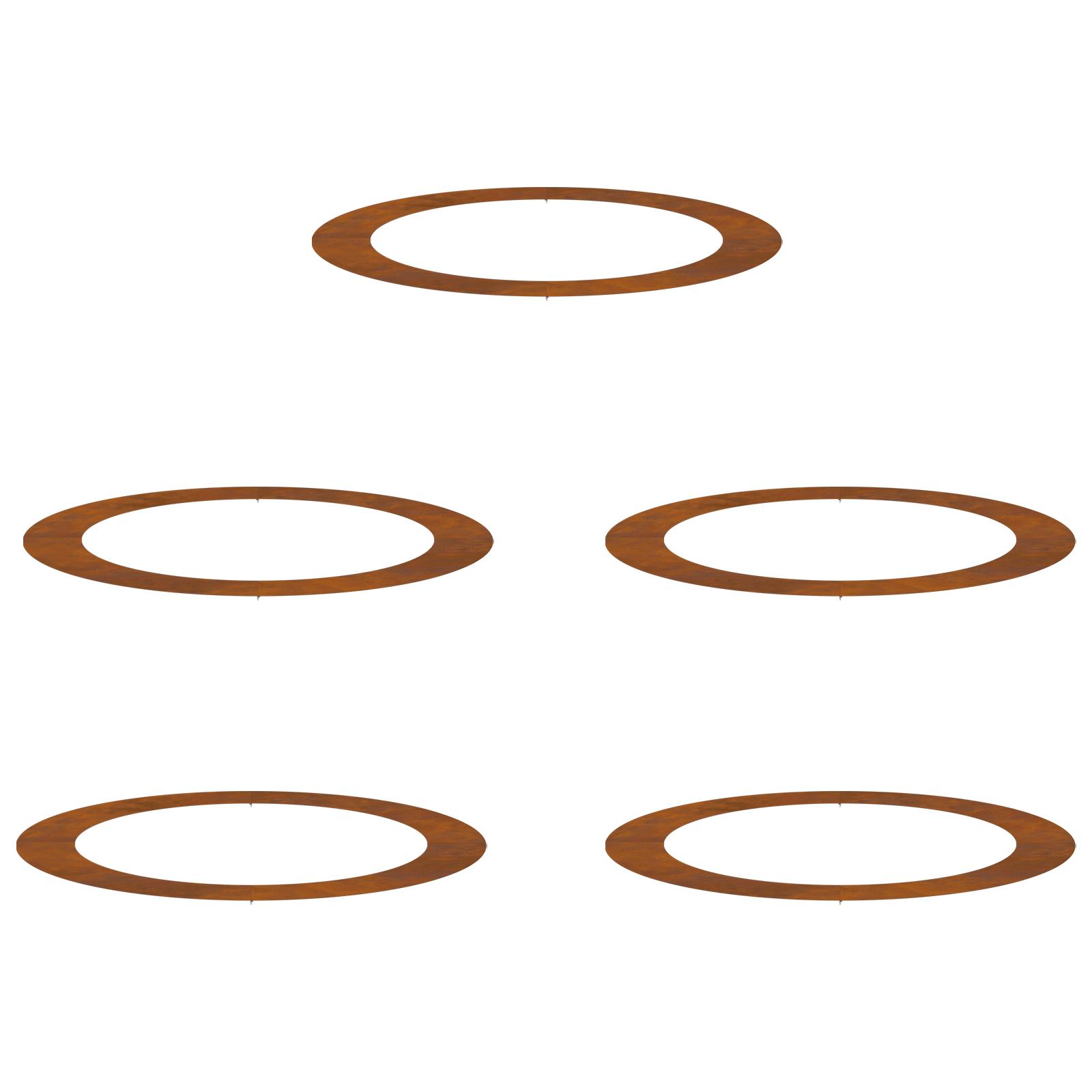 egnet til flade træe 5 pcs Brun Ø90 / 120 cm Cortenstål