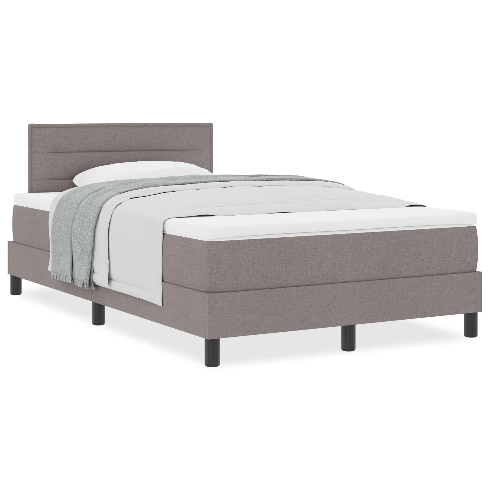 Box Spring Seng med Madras Taupe 120x190 cm Stof