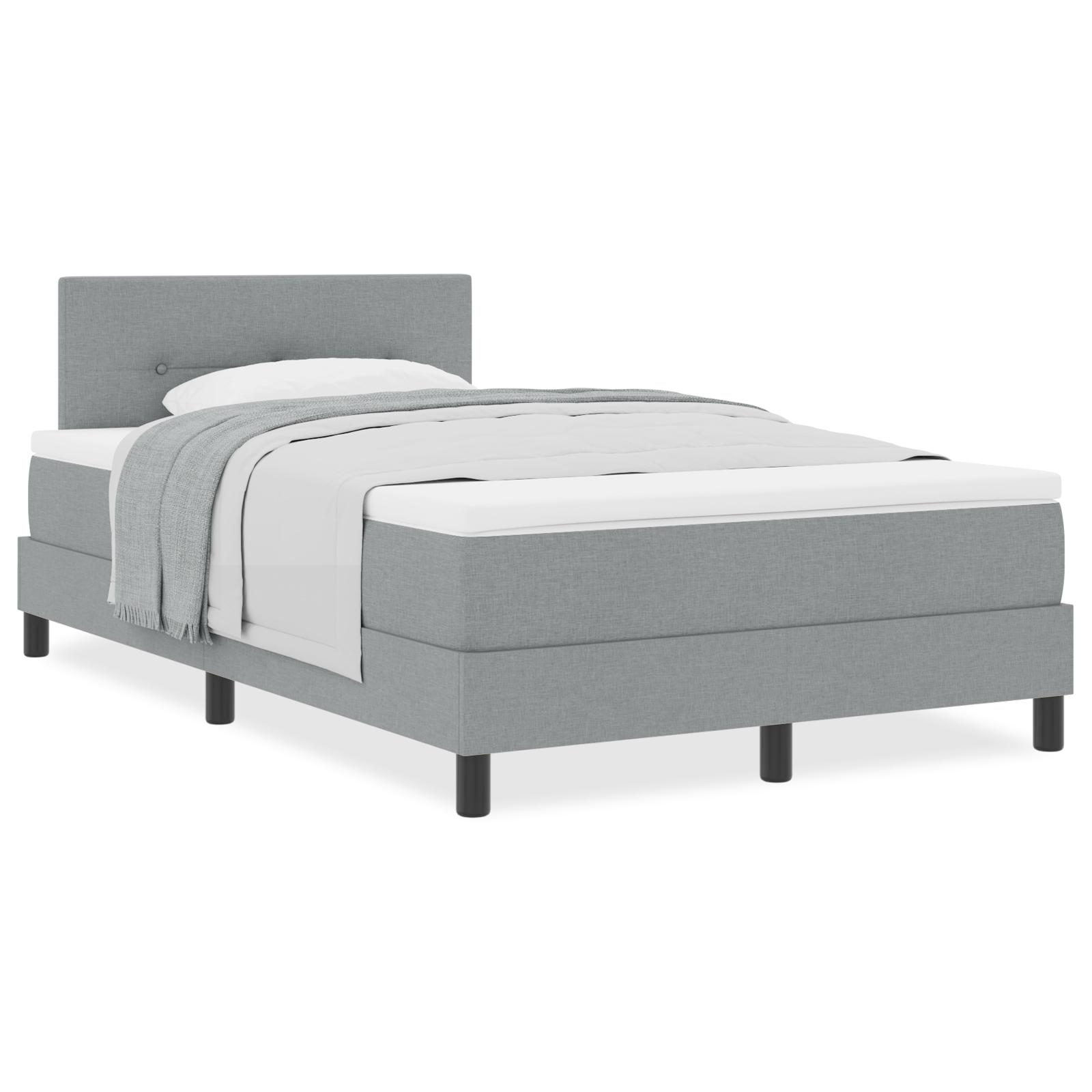 Boxmadras Med Topmadras Med Madras Lysegrå 120 X 200 Cm Stof