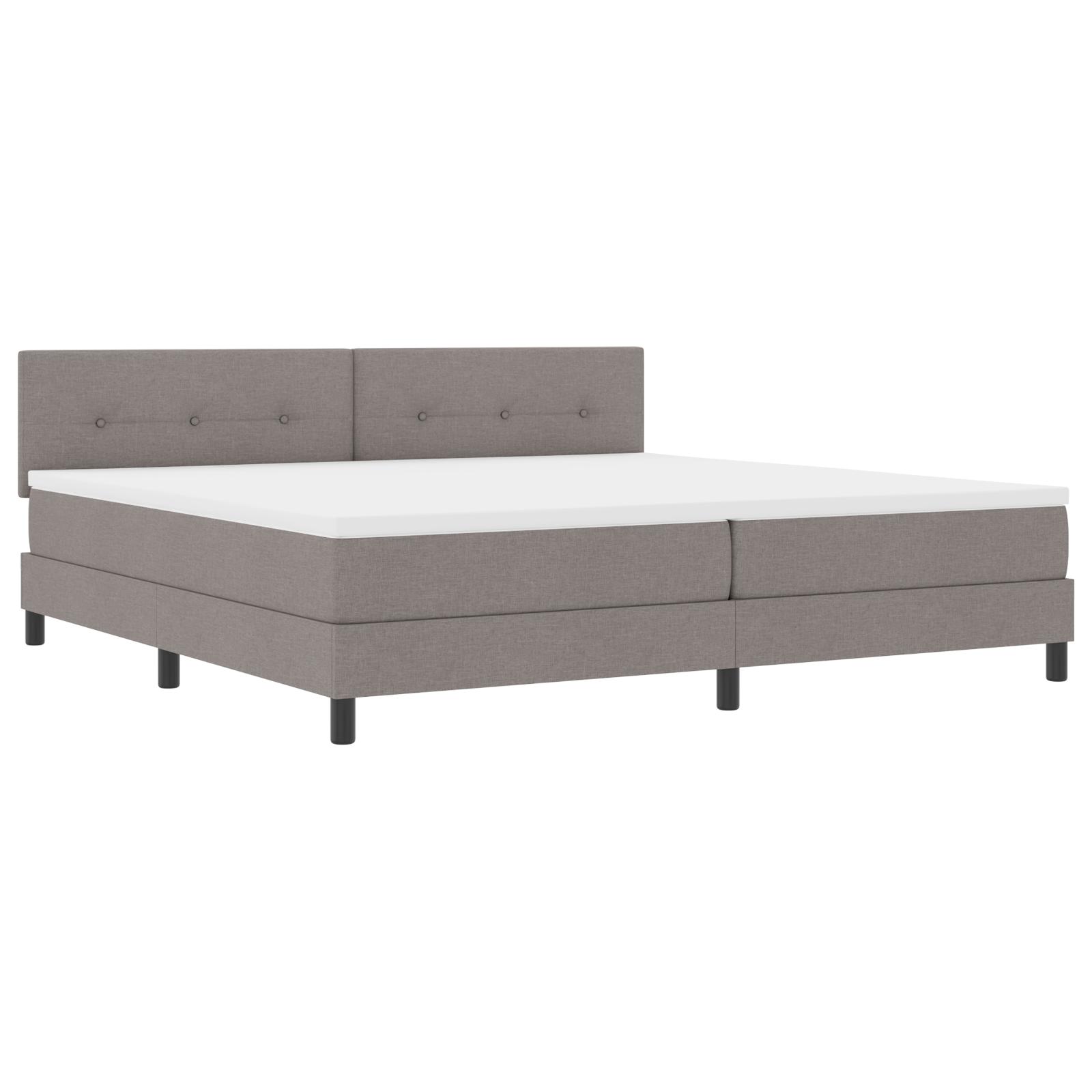 Kontinentalseng med madras Gråbrun 200 x 200 cm Stof billede