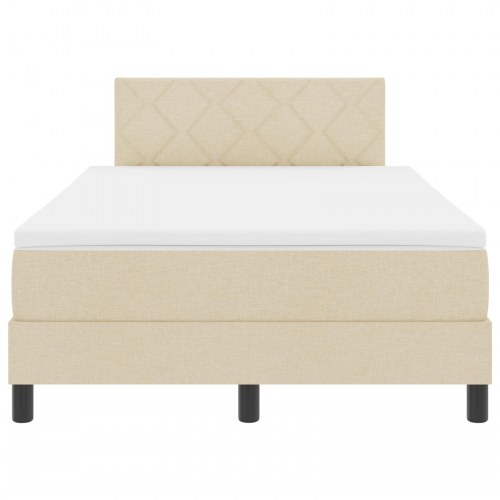 Box Spring Seng med Madras Creme 120x190 cm Stof