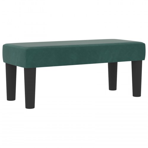 Box Spring Seng med Madras & Bænk Mørkegrøn 100x200 cm Fløjl