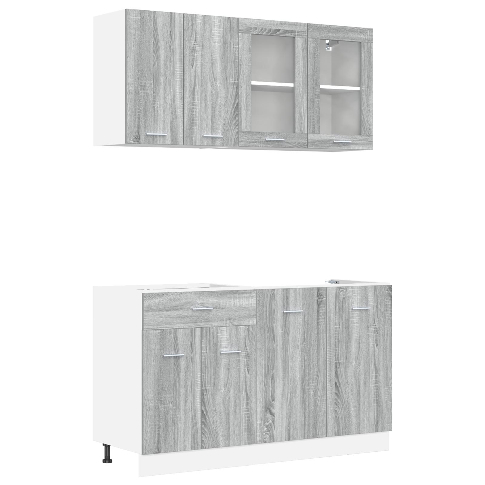 Køkkenskabssæt Lyon 4 stk Grå sonoma-eg 140 x 46 x 81.5 cm billede