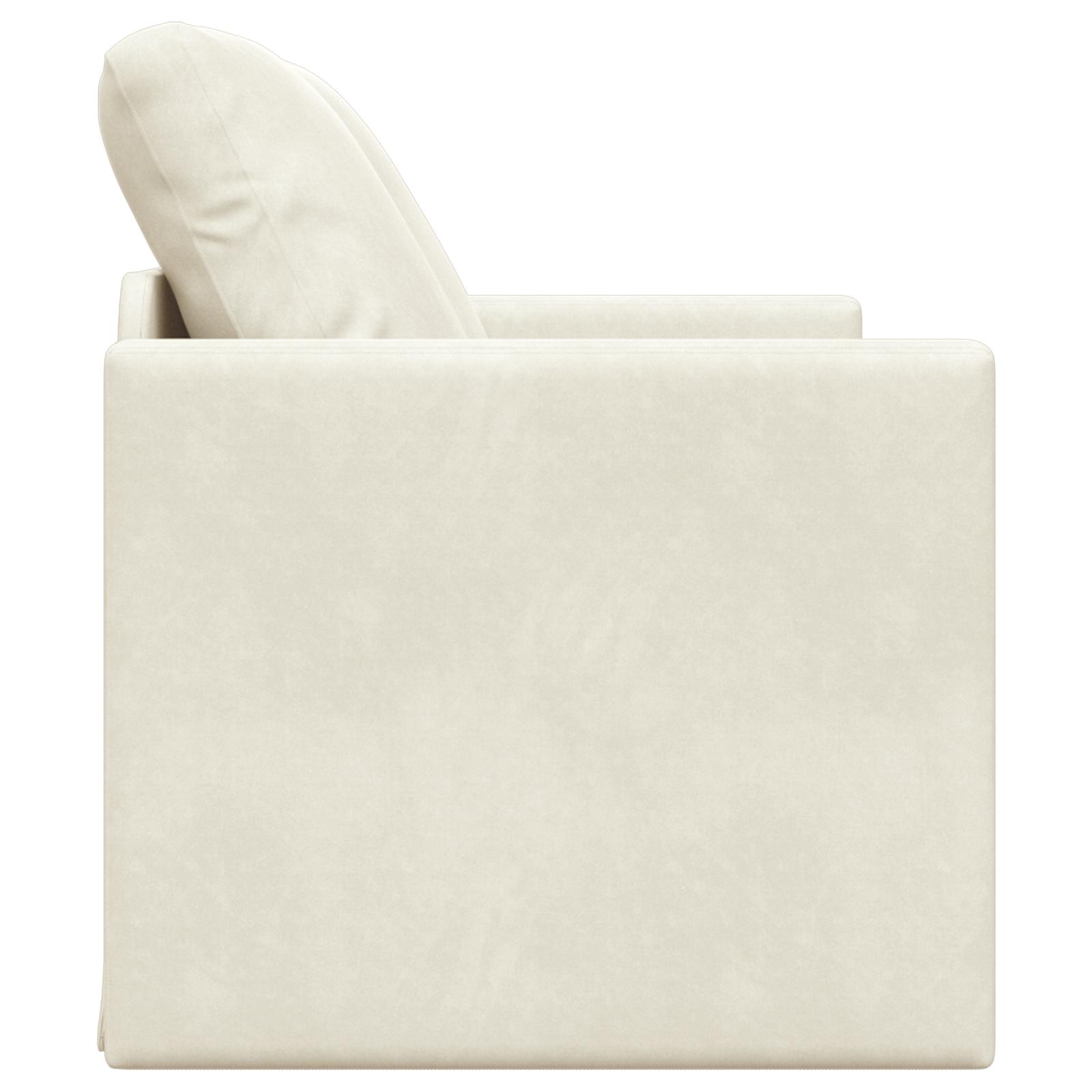 Loveseat 2-Sæder Creme Stof, Træ 2-Sæder Plads til mange