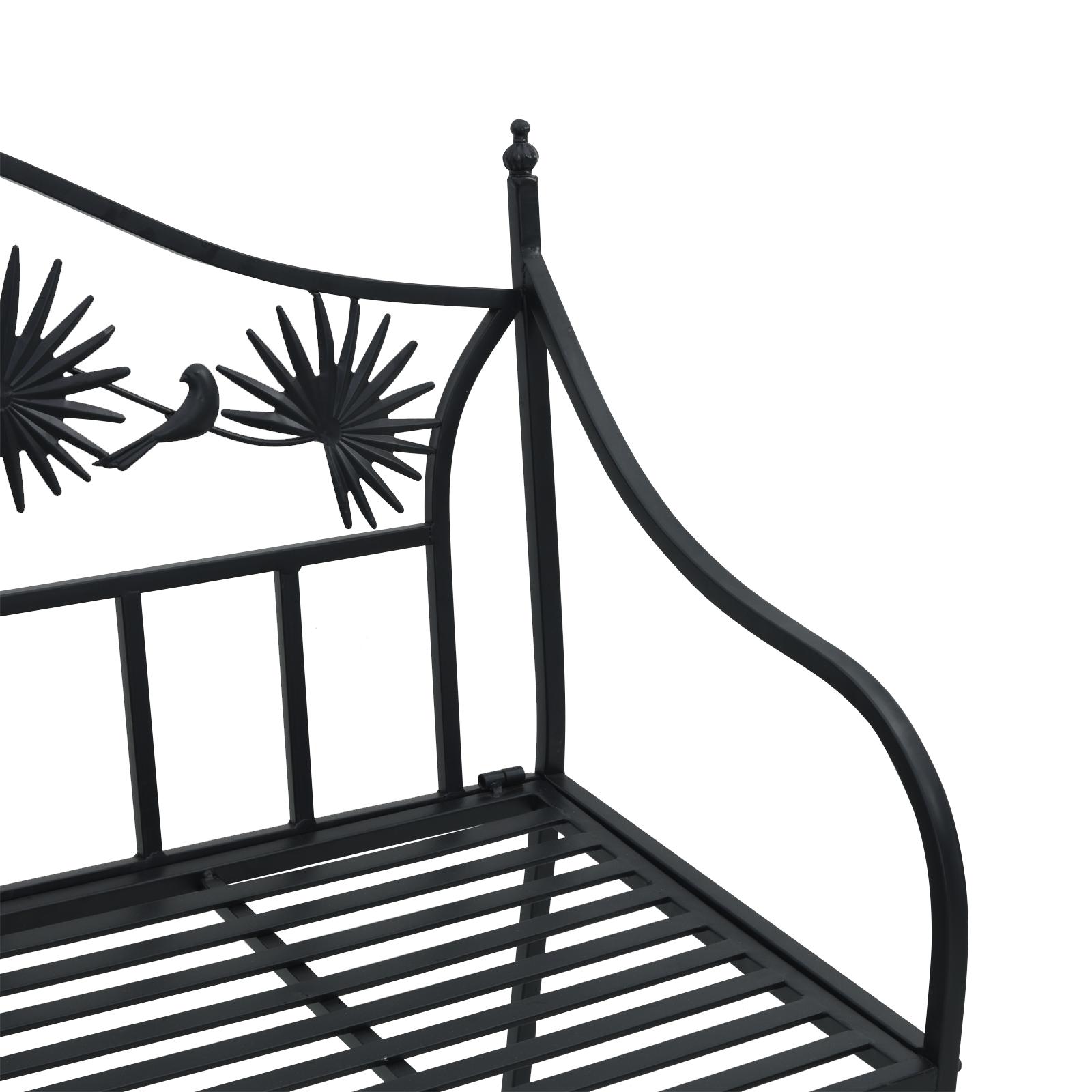 Vintage Metalbænk Sort Pulverlakeret stål Standard Holdbar