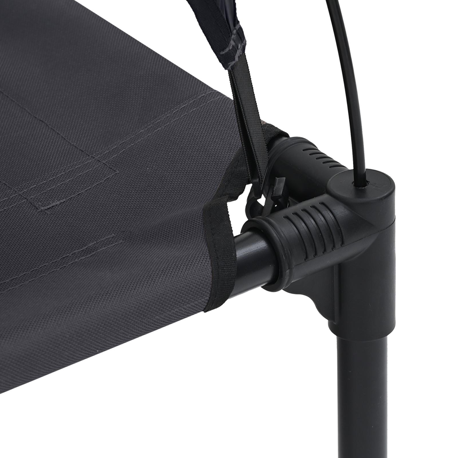 Hævet Hundeseng med Aftageligt Tag Sort L Stål