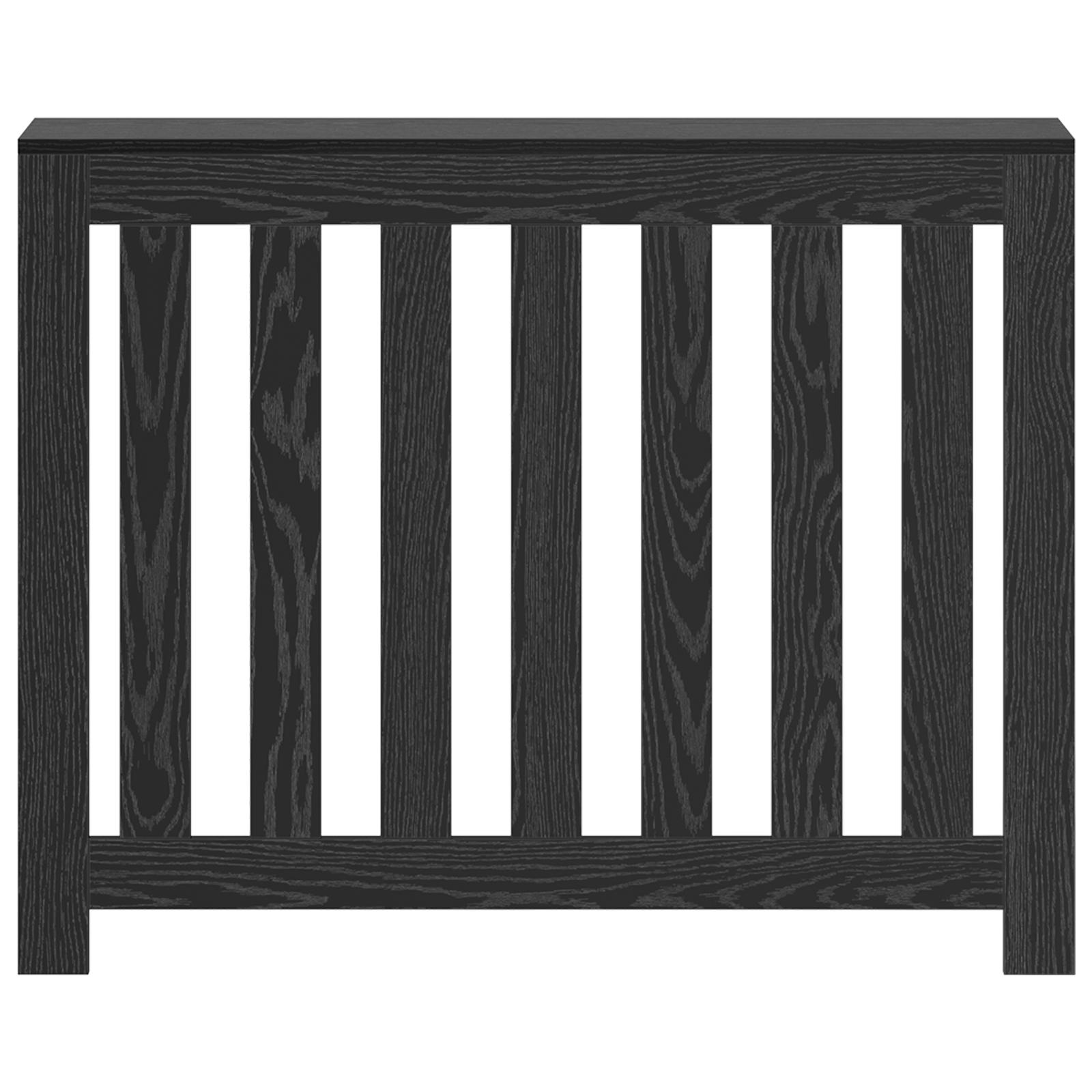 Radiator Cover Sort Eg 104x20x82 cm Træ