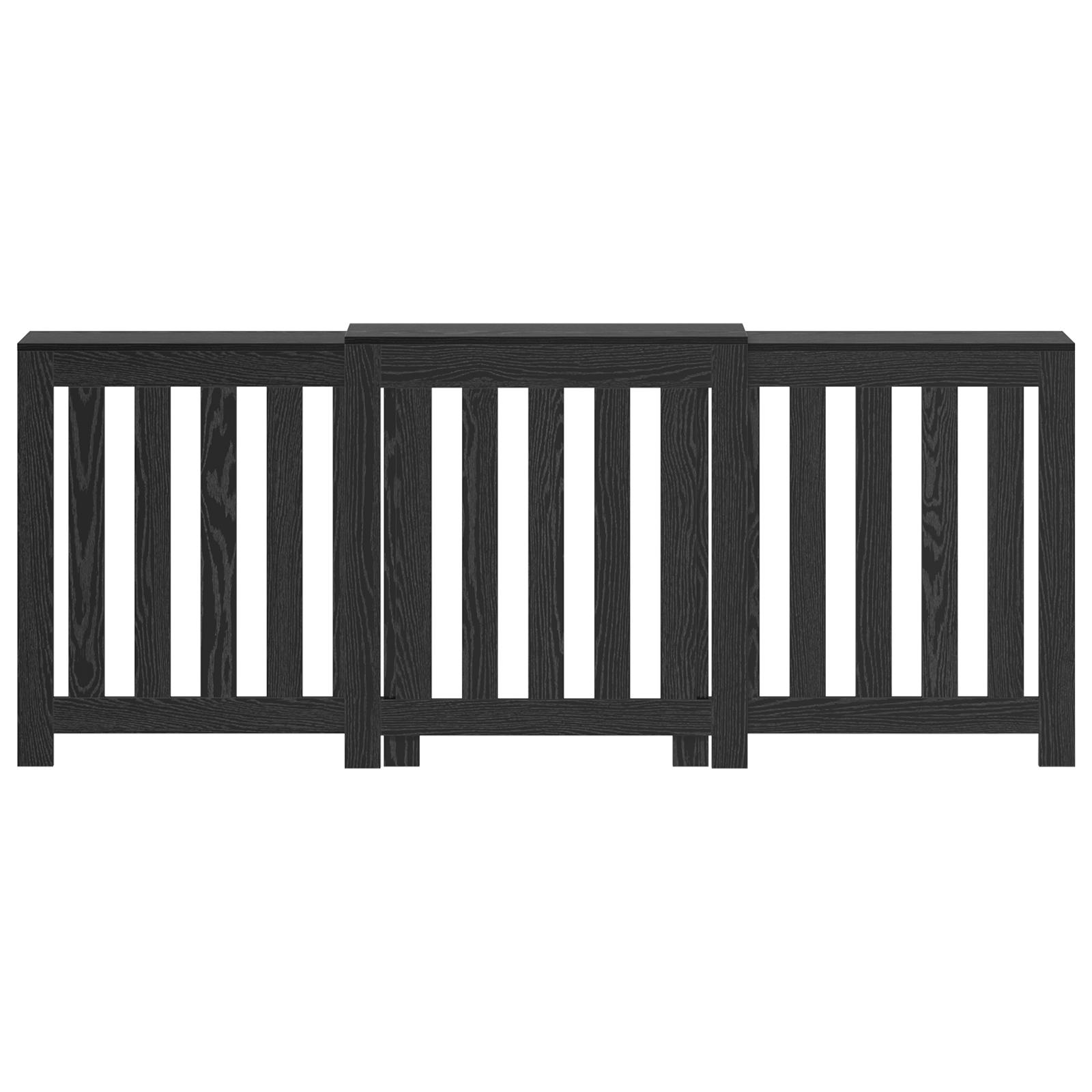 Radiator Cover Sort Eg 205x21.5x83.5 cm Ingeniørtræ