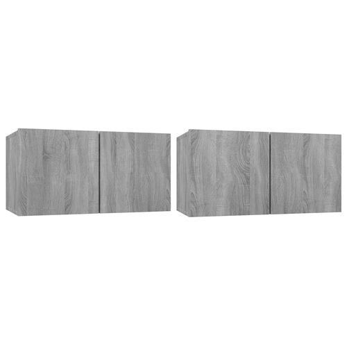 Tv-skabe 2 stk. 60x30x30 cm konstrueret træ grå sonoma-eg