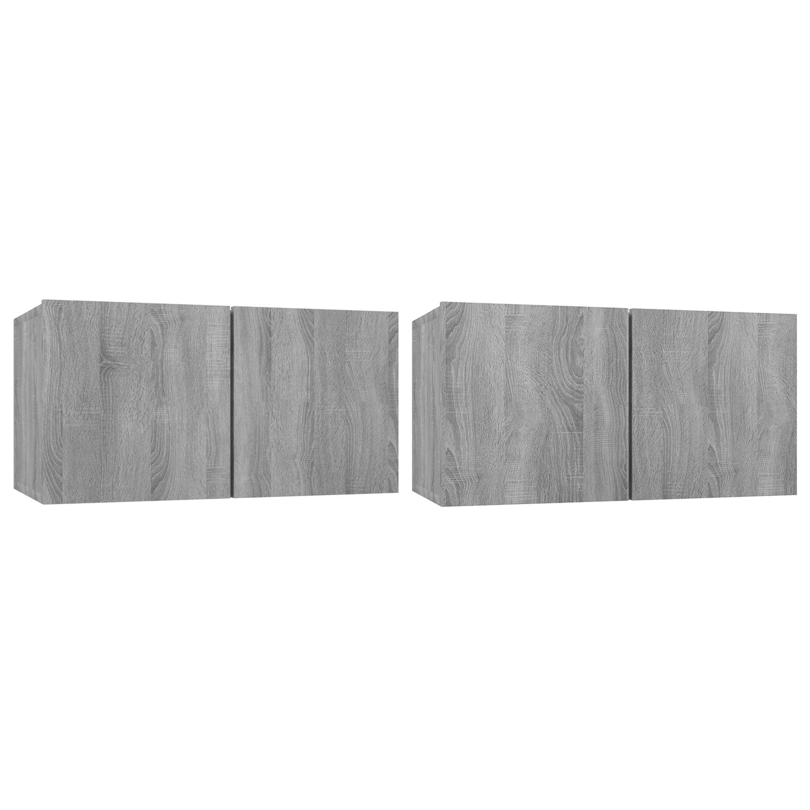 Tv-skabe 2 stk. 60x30x30 cm konstrueret træ grå sonoma-eg