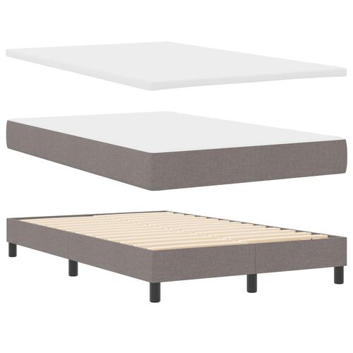 Box Spring Seng med Madras & LED Taupe 120x190 cm Stof