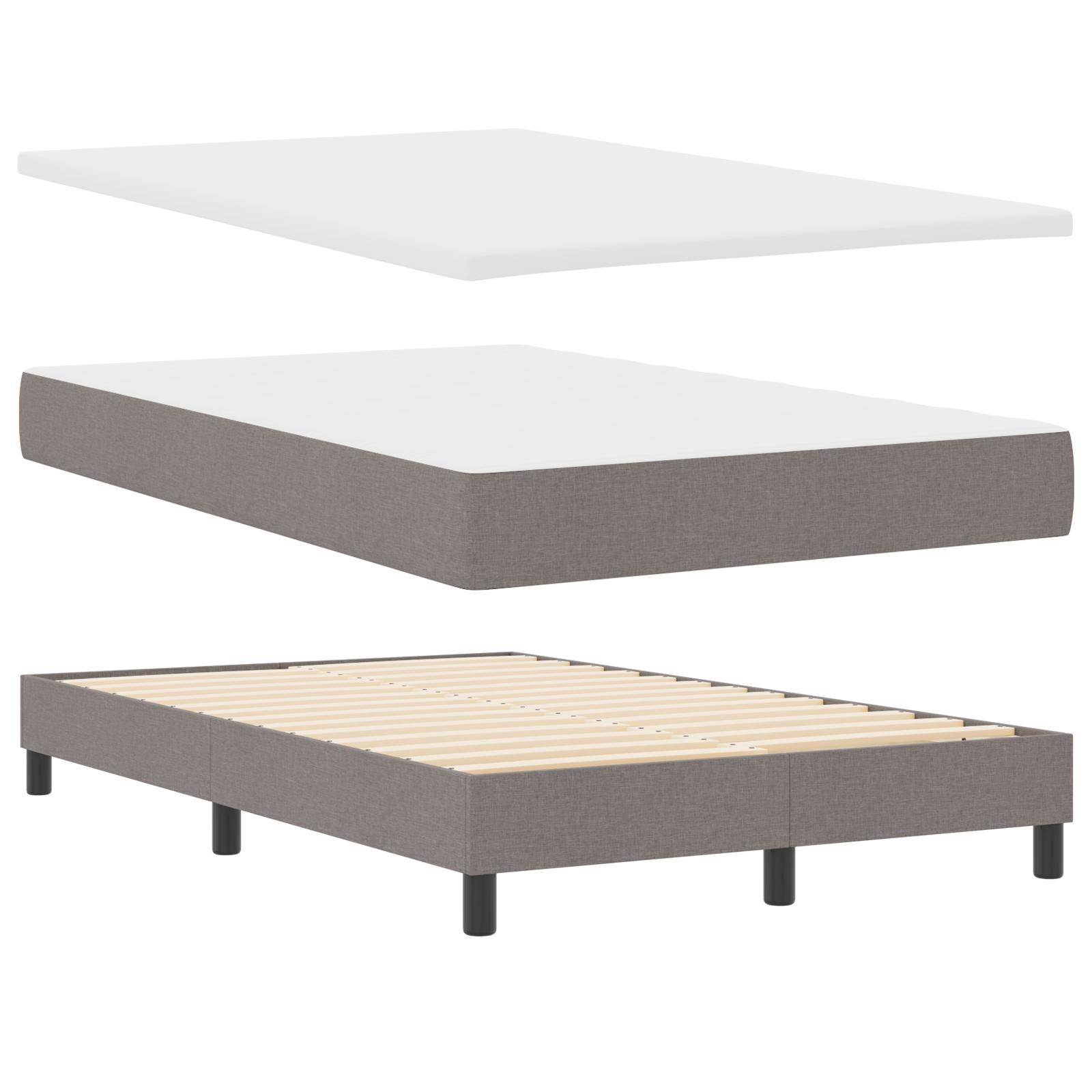 Box Spring Seng med Madras & LED Taupe 120x190 cm Stof