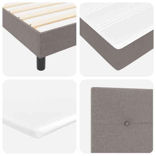Box Spring Seng med Madras & LED Taupe 120x190 cm Stof