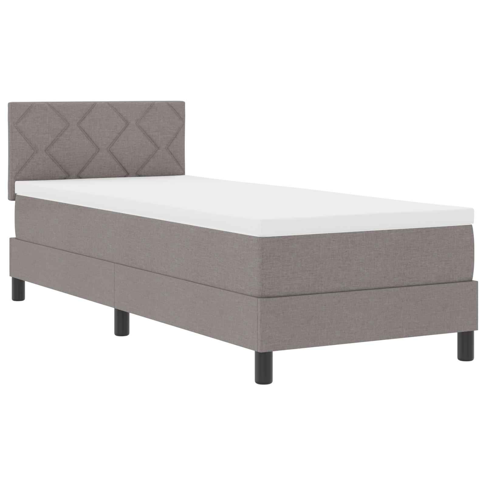 Boxspring Seng med Madras & LED Taupe 80x200 cm Stof