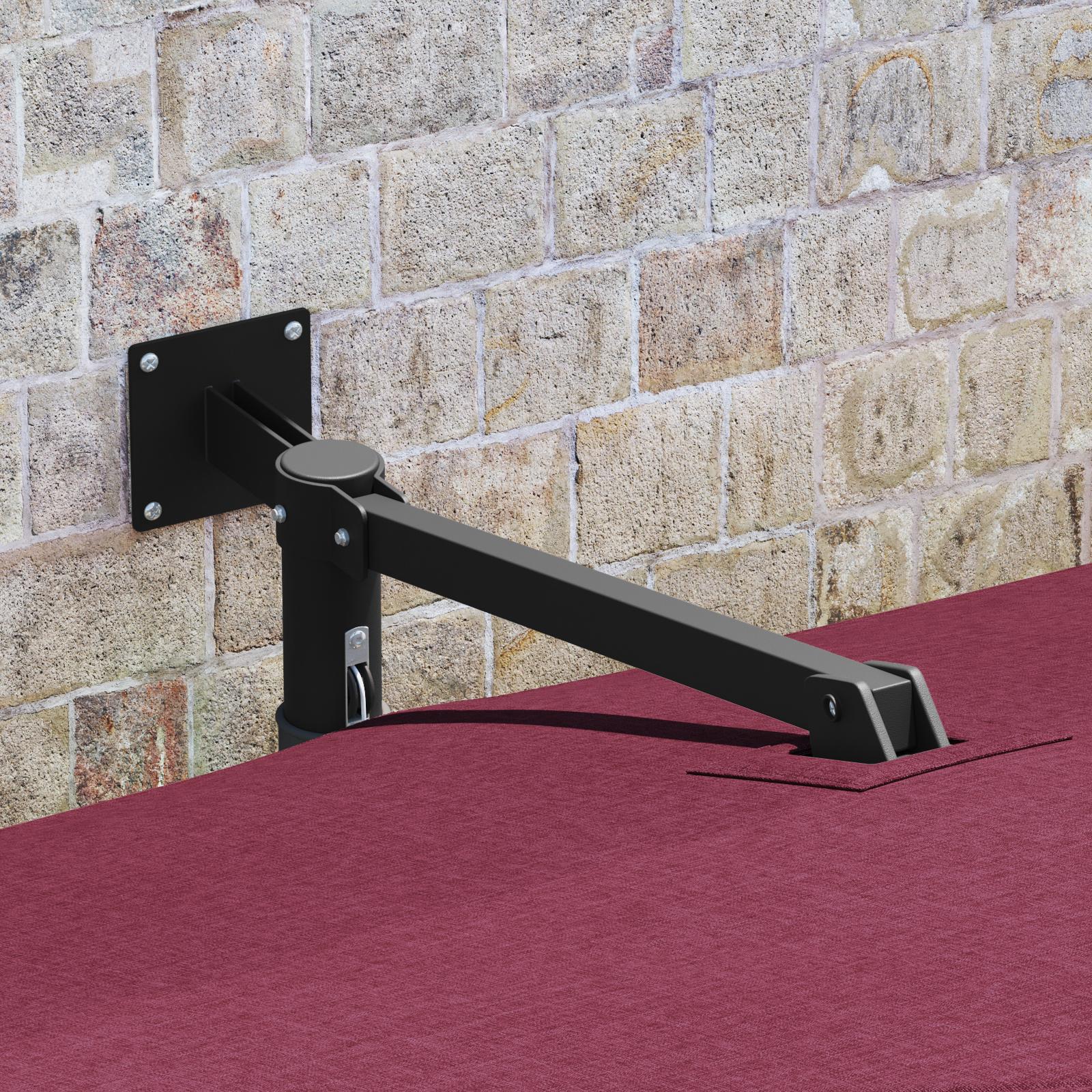 vidaXL Havesol Rød og Sort 248.5 x 247.5 x 160 cm Polyester og Stål