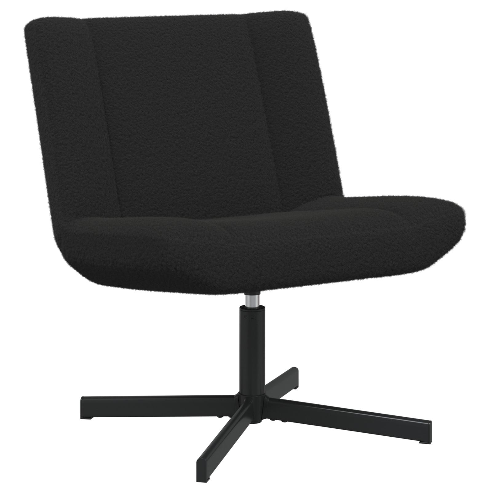 Accent Stol Sort Stof, Metal Medium Drejelig Accent Stol