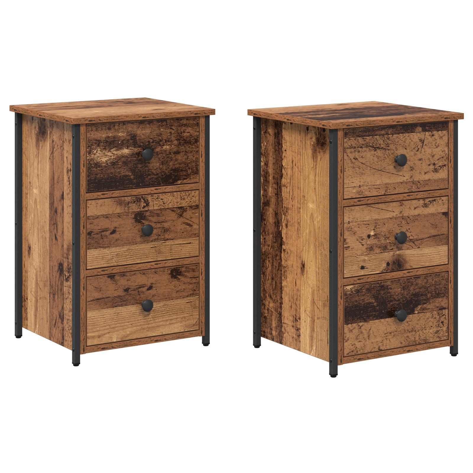 Gammelt træ sengeborde Gammelt træ Spånplade, Metal Medium