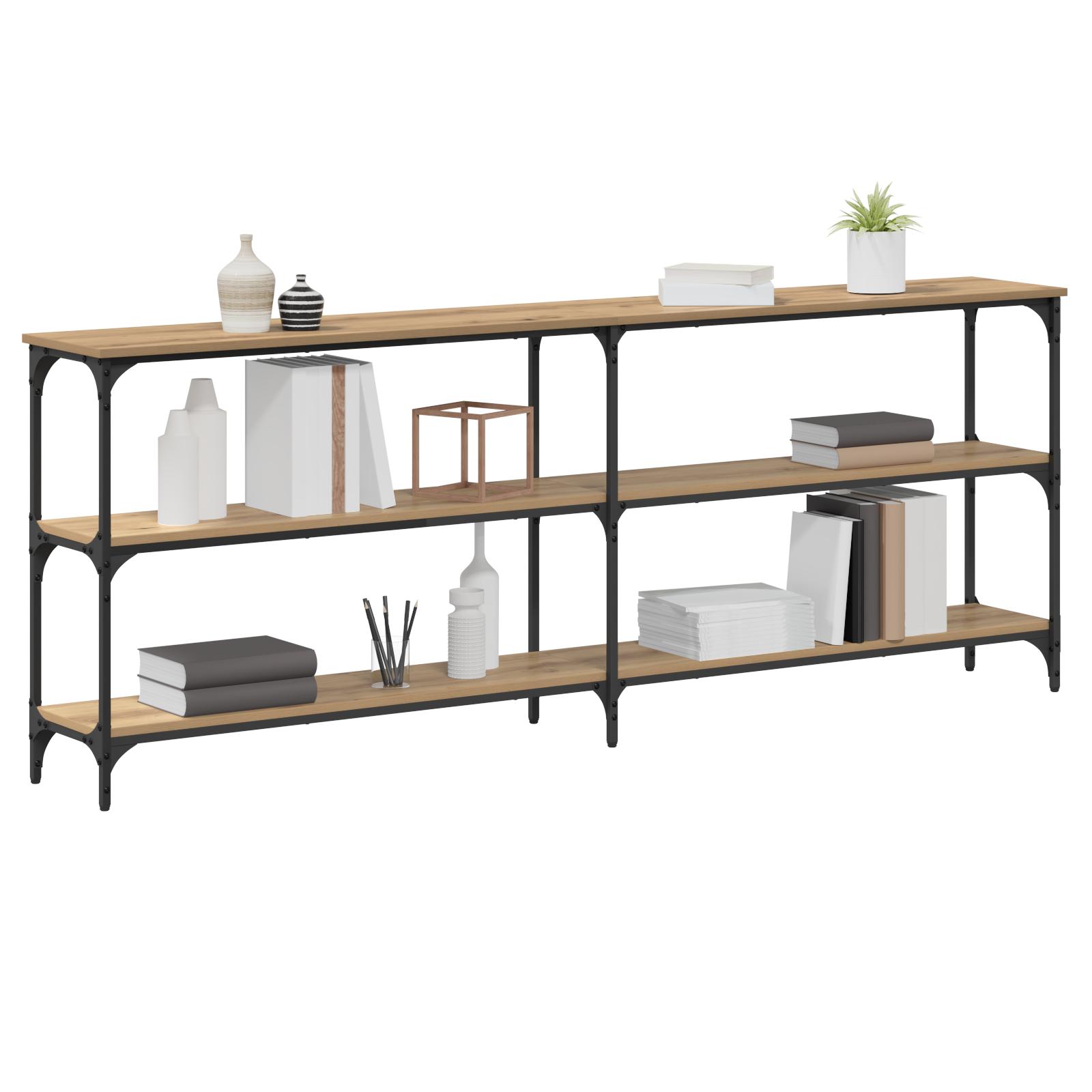 Konsolbord artisan eg 200 x 29 x 75 cm Laminat træ og metal