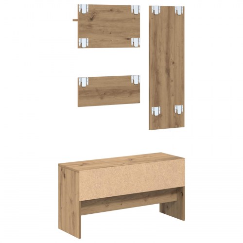 4 Piece Hallway Furniture Set Artisan Oak Engineered Wood