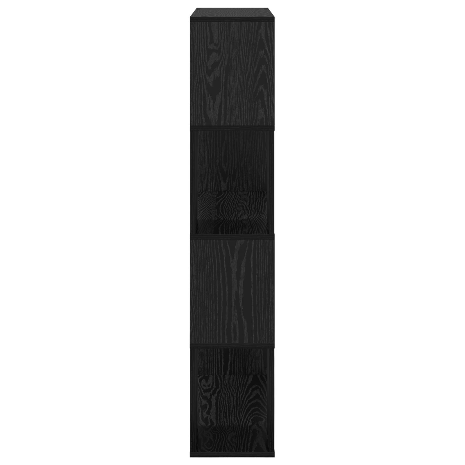 Underholdningscenter Sort egetræ Konstrueret træ 80 x 24 x 124 cm