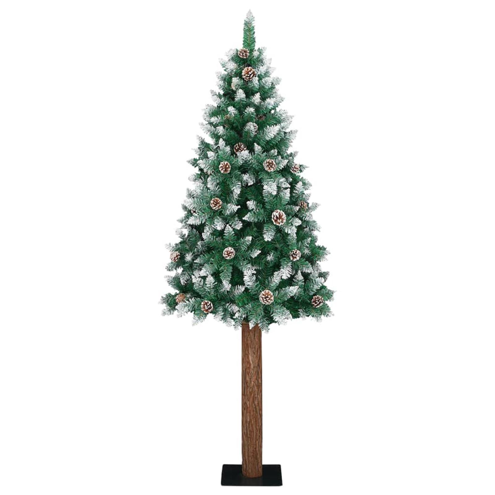Slanke juletræ med 300 LED'er Grøn 210 cm PVC