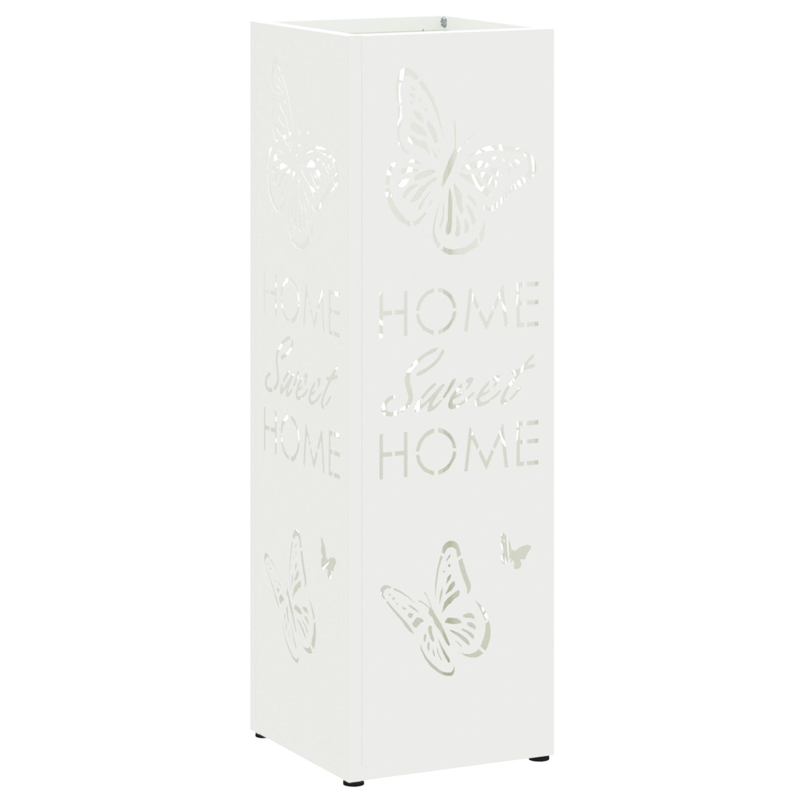 Paraplystativ Hvid Metal Mellem Dekorative Indlæg