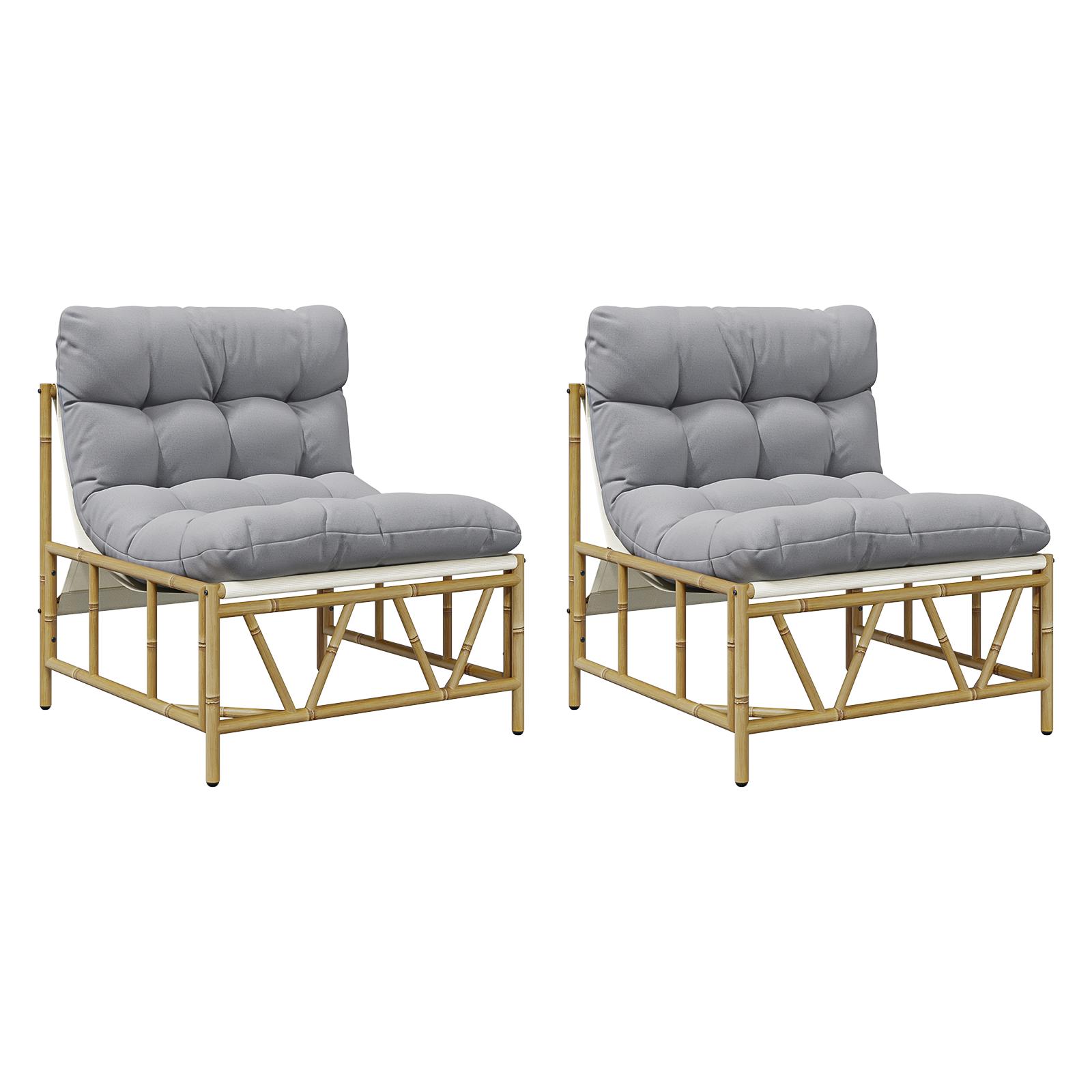 Havestole til afslapning 2 stk med pude 60x80x71 cm Stål