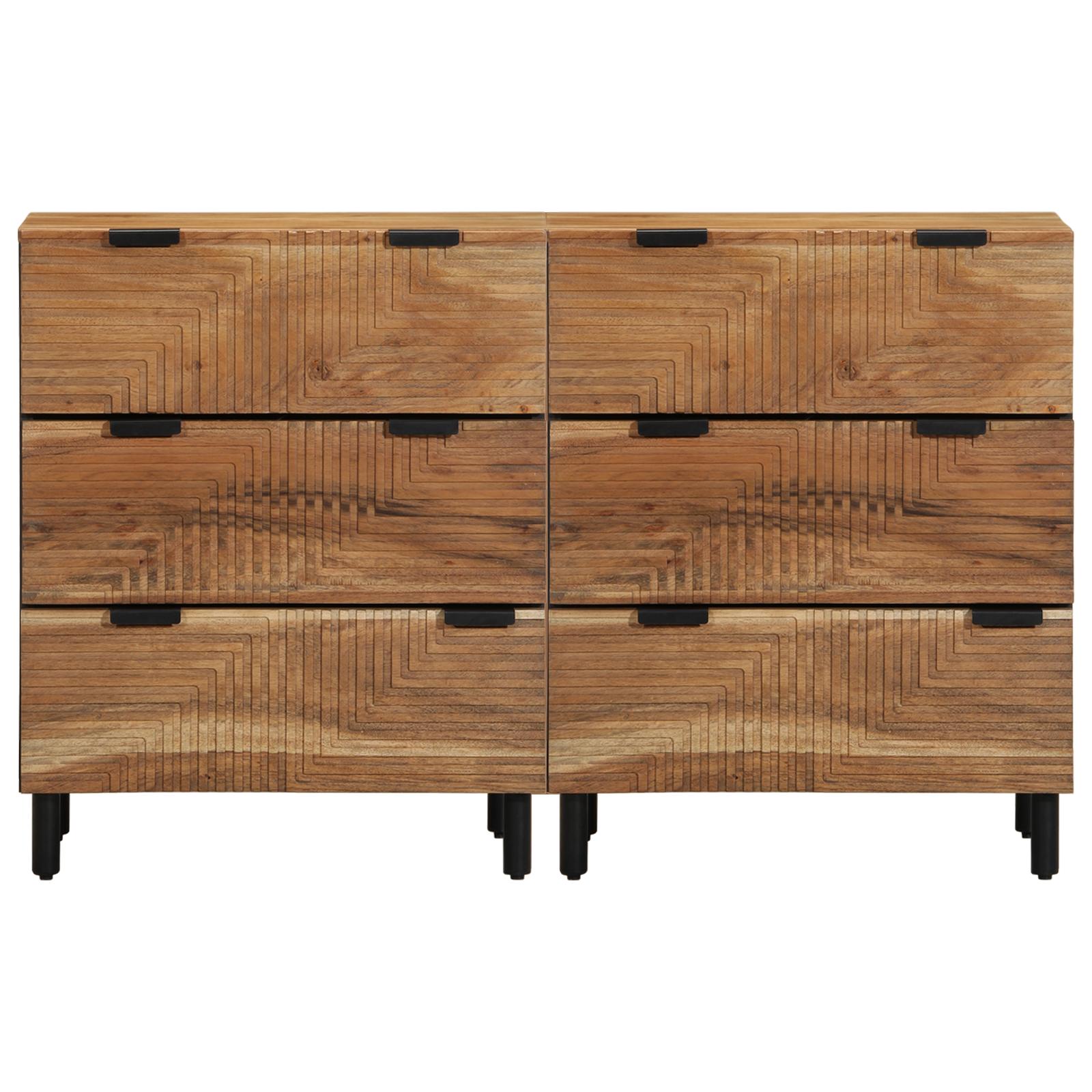 Sideboards 2 stk Brun 60x33x75 cm Massivt Træ Akacietræ