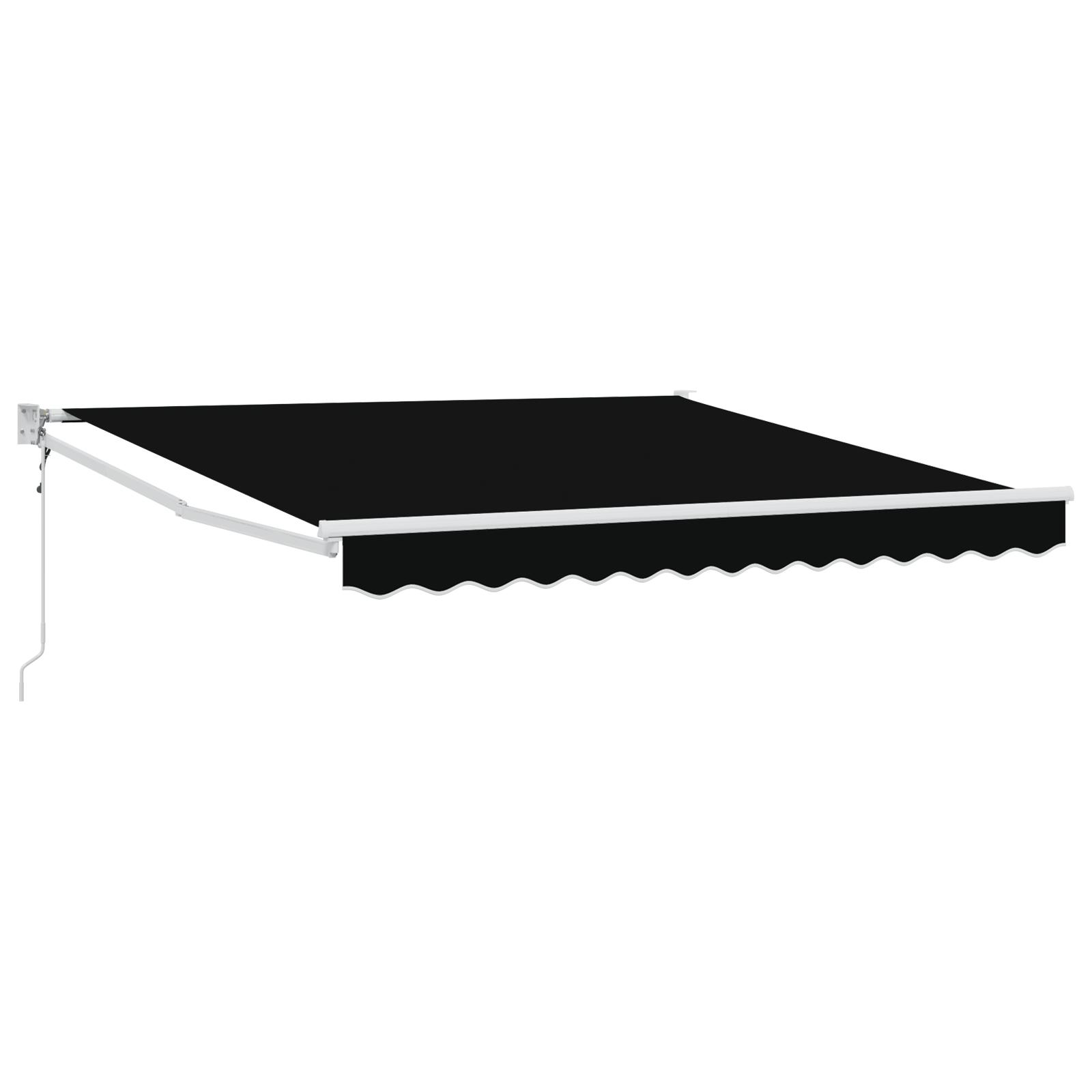 Markise Sort 3 x 2,5 m Polyester og metal billede