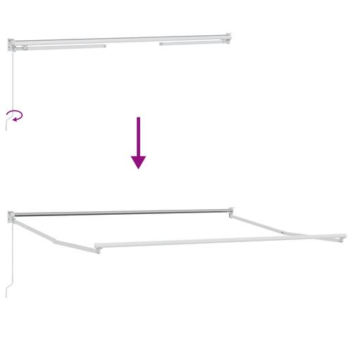 Manuel Udtækkelig Markise Beige 300x250 cm, Markise Erstatningsstof til 3x2.5 m Ramme Beige