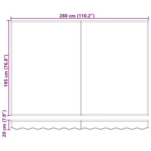Manuel Udtækkelig Markise Beige 300x250 cm, Markise Erstatningsstof til 3x2,5 m Ramme Beige
