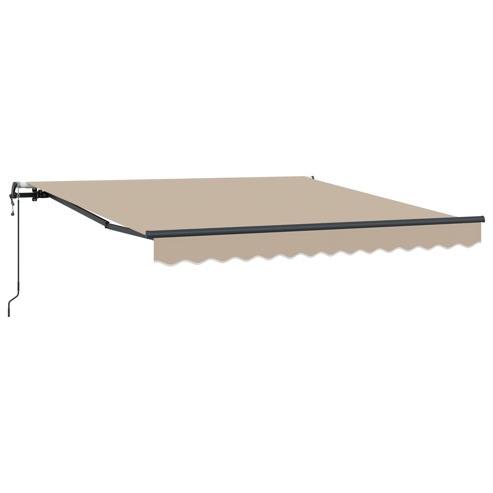 Automatisk Udtækkelig Markise Beige 300x250 cm,  Markise Udskiftningsstof til 3x2.5 m Ramme Beige