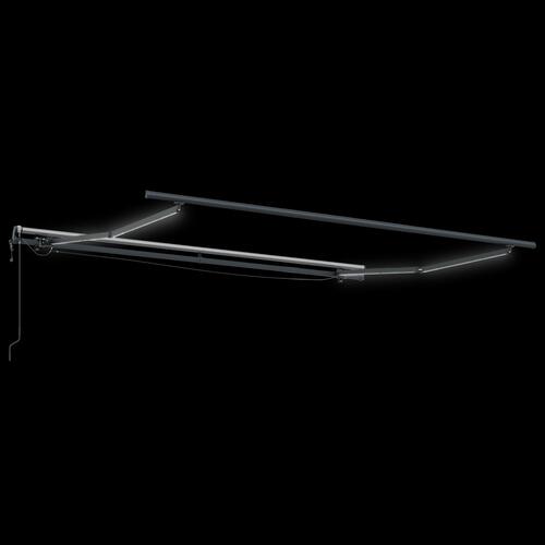 Automatisk Teleskopmarkise med LED Hvid 300x250 cm, Markise Erstatningsstof til 3x2.5 m Ramme Hvid