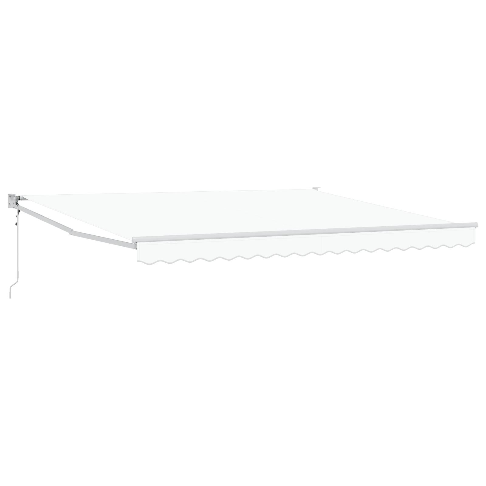 Automatisk Udtækkelig Markise Hvid 400x300 cm,  Markise Erstatningsstof til 4x3 m ramme Hvid