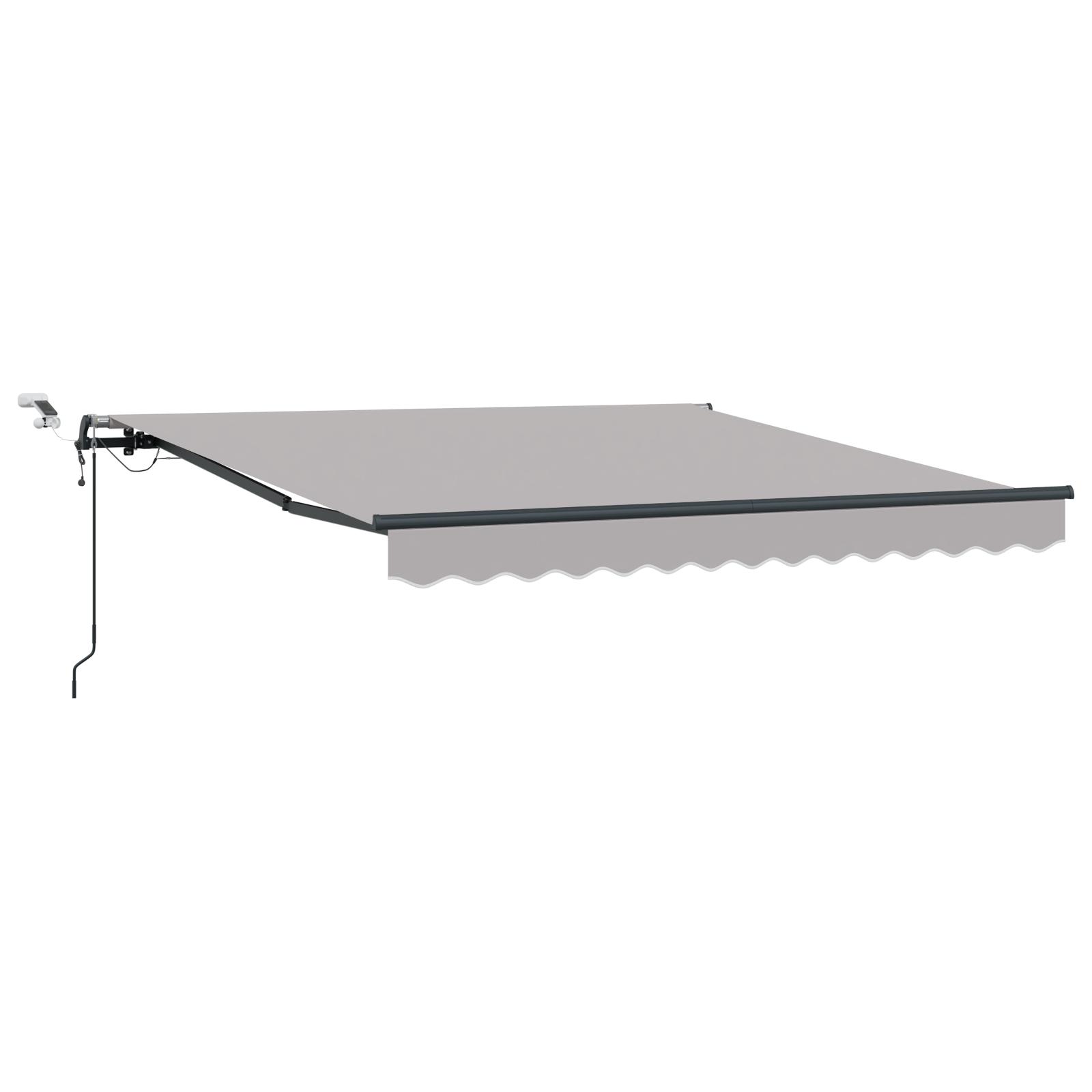 Utrækkelig Markise med Lysegrå 350 x 250 cm Stof billede